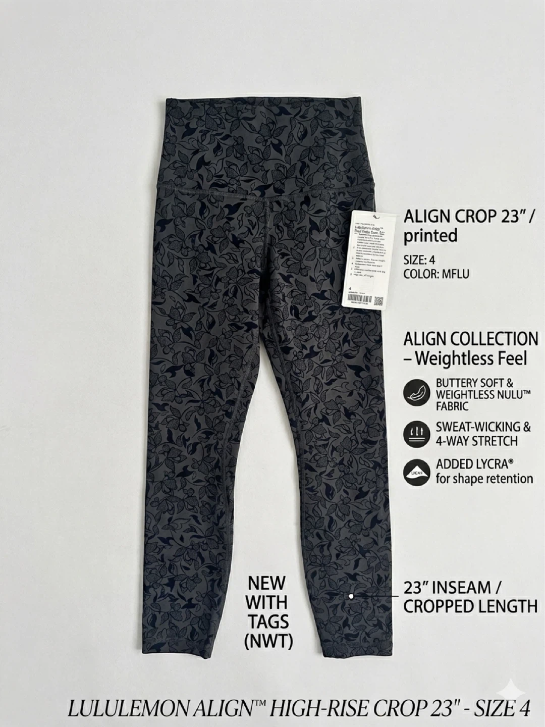 Lululemon Align High-Rise Crop 23" Printed Leggings Size 4 - photo 2