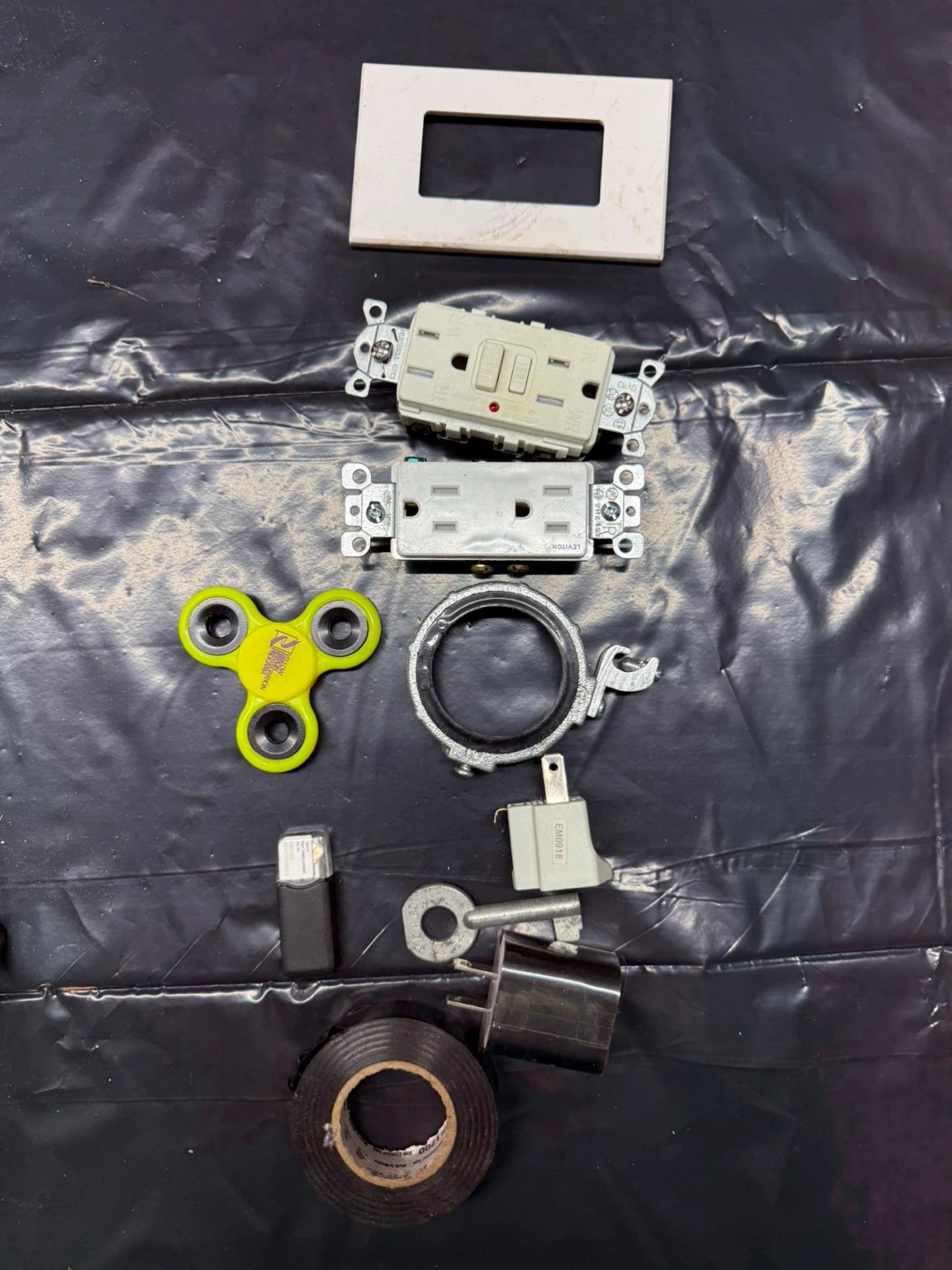 Electrical Supplies & Hardware Bundle – GFCI Outlet, Tape, Parts