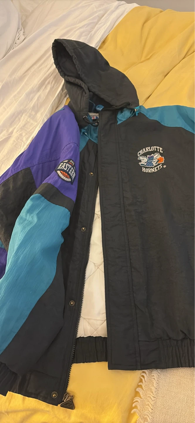 Vintage Apex One Charlotte Hornets Windbreaker Jacket Size L - photo 2