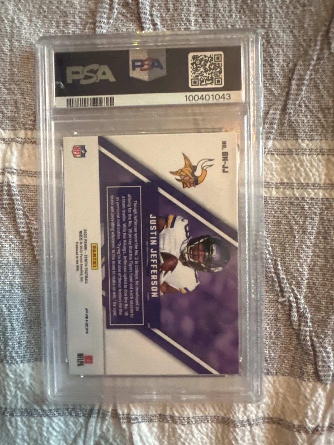 Justin Jefferson "Behind The Numbers” PSA 9 Graded - photo 2