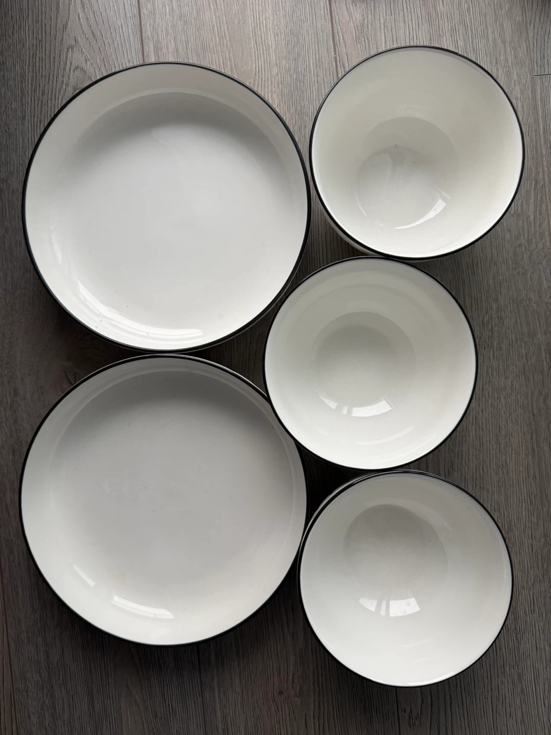 White Ceramic Bowls and Plates Set
