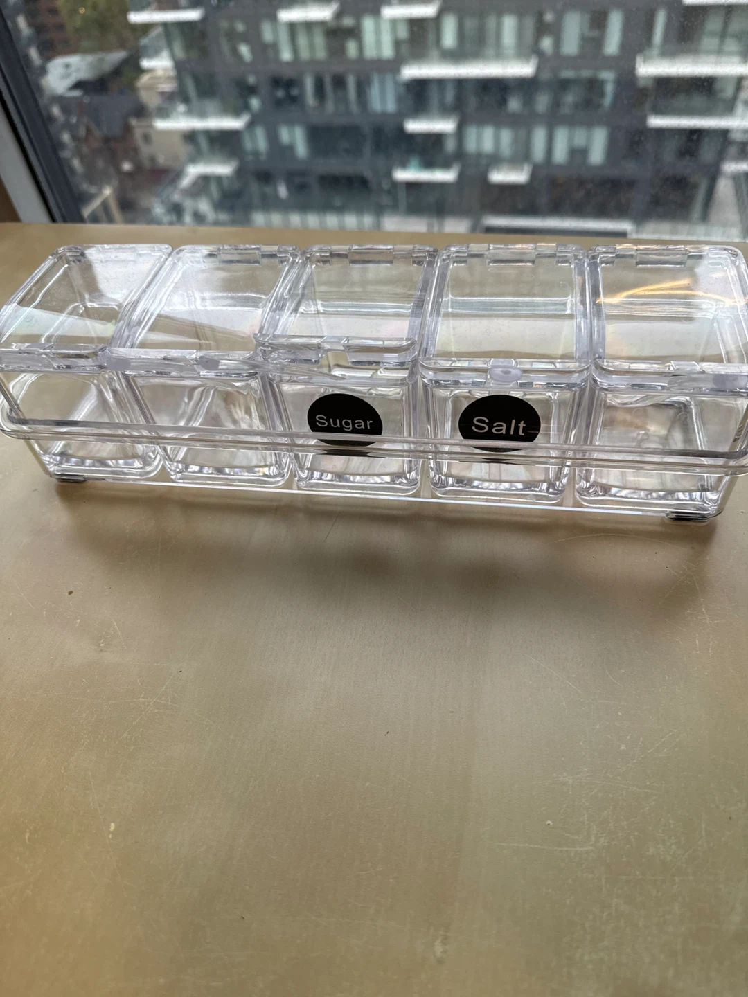 Clear 5 Compartment Condiment Caddy Organizer