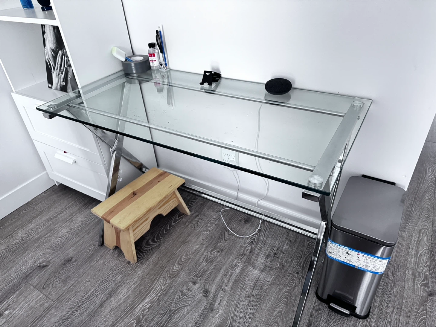 Glass and Metal Desk - photo 2