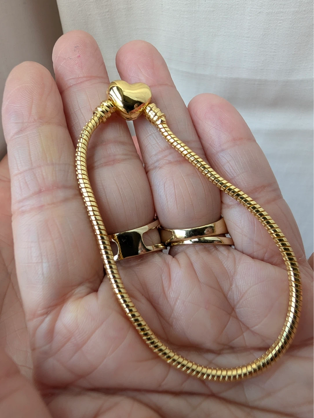 Gold Heart Charm Bracelet