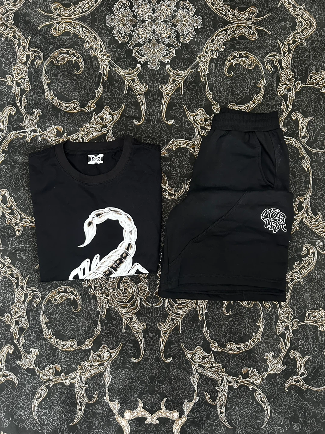 Mertra black T-Shirt & Shorts Set Size M
