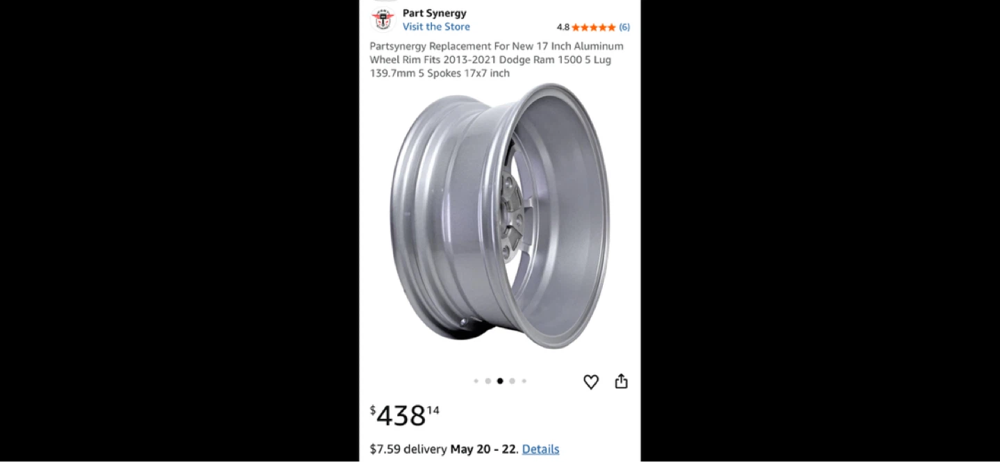 Ram  17 Inch Aluminum Wheel Rim