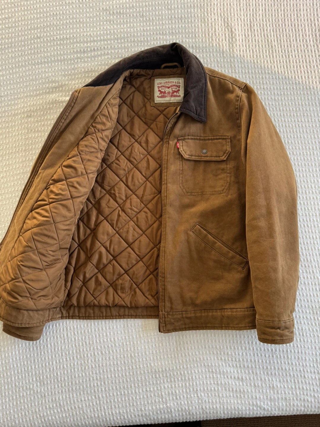 Levi's Insulated Canvas Trucker Jacket Brown Size S