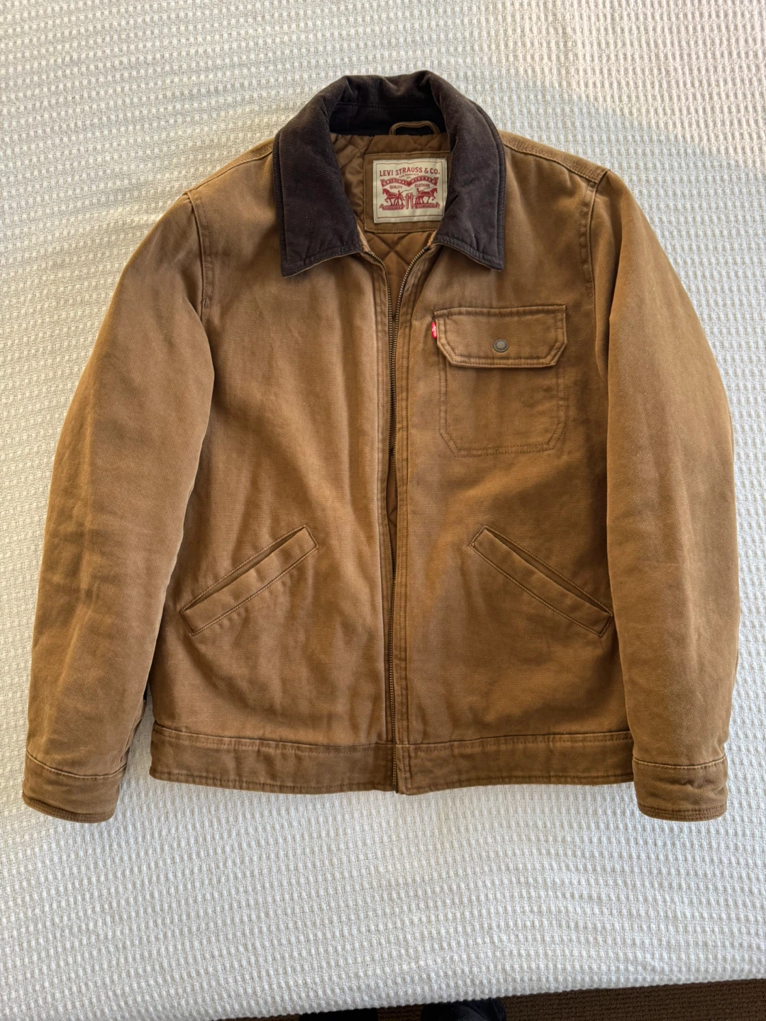Levi's Insulated Canvas Trucker Jacket Brown Size S - photo 4