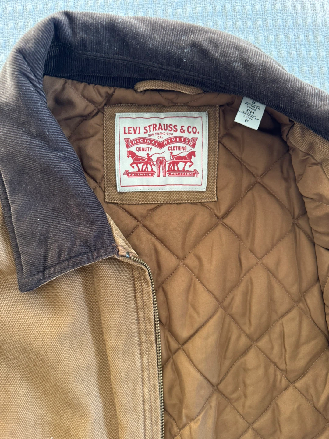 Levi's Insulated Canvas Trucker Jacket Brown Size S - photo 3