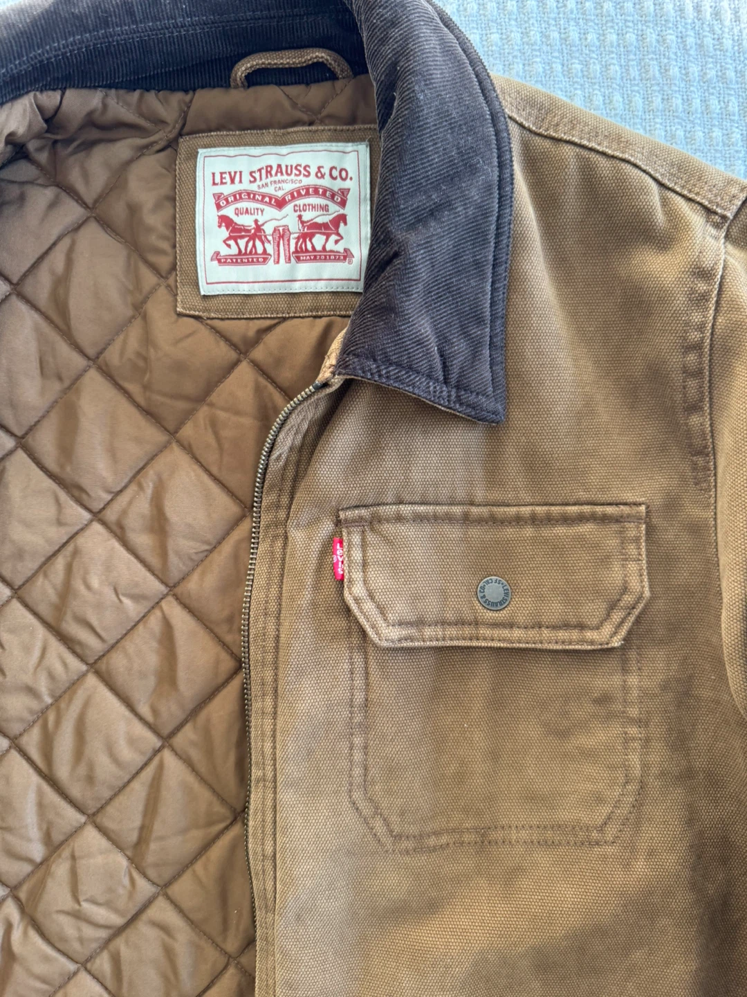 Levi's Insulated Canvas Trucker Jacket Brown Size S - photo 2
