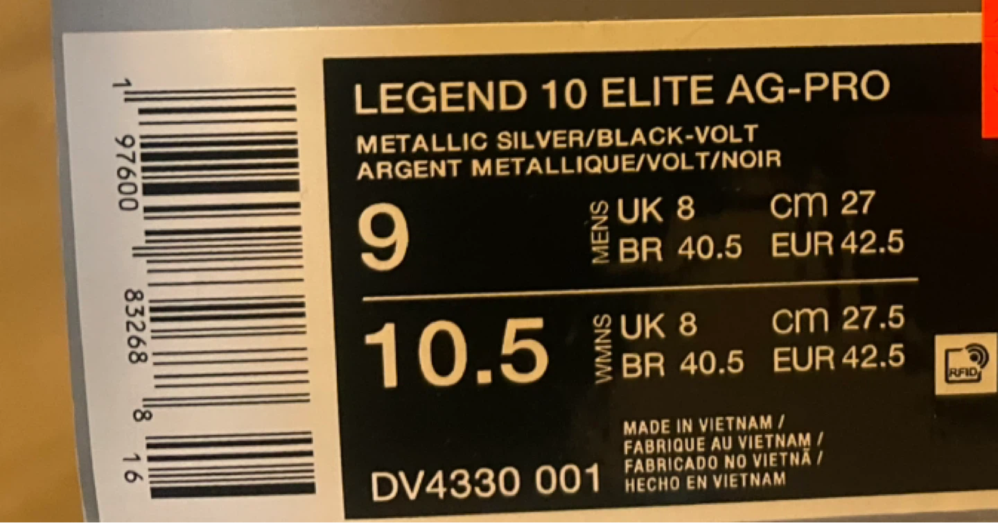 Nike Tiempo Legend 10 Elite AG  Soccer Cleats - Size 9 - photo 4