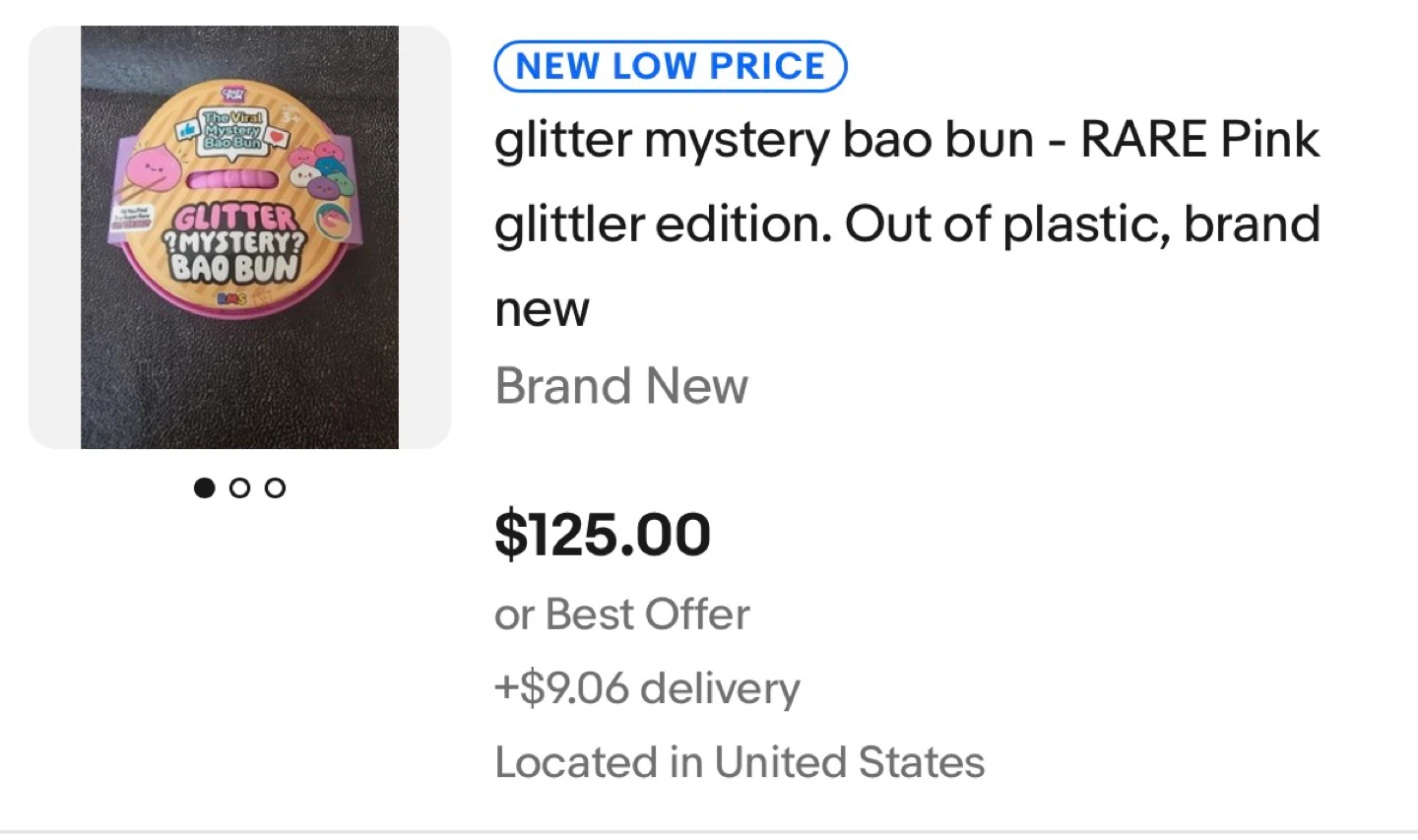 RARE !! 1/7 Crazy Fun Viral Mystery Bao Bun - Pink Glitter - photo 3