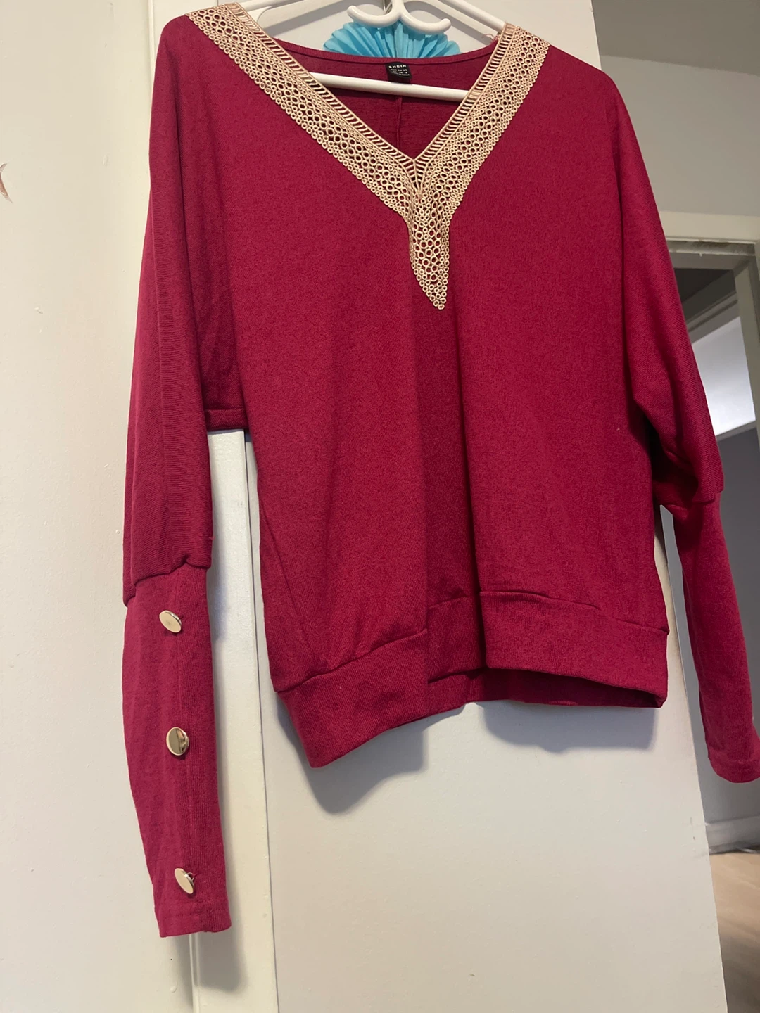 SHEIN Women's V-Neck Long Sleeve Sweater