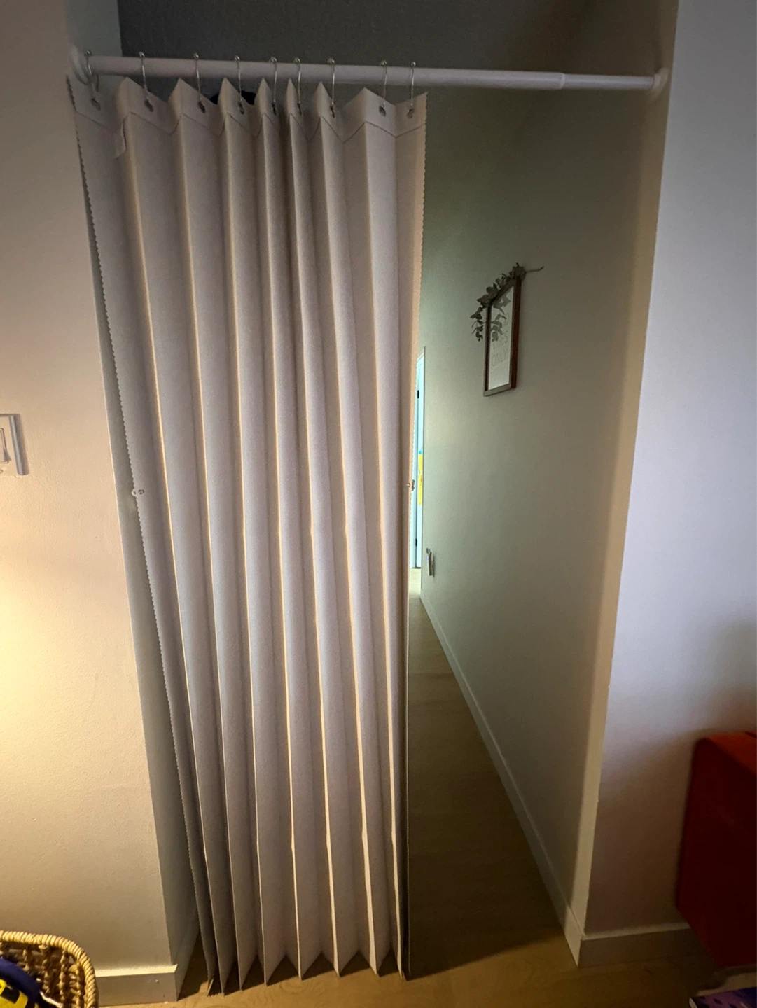 Accordion Door Curtain including the pole
