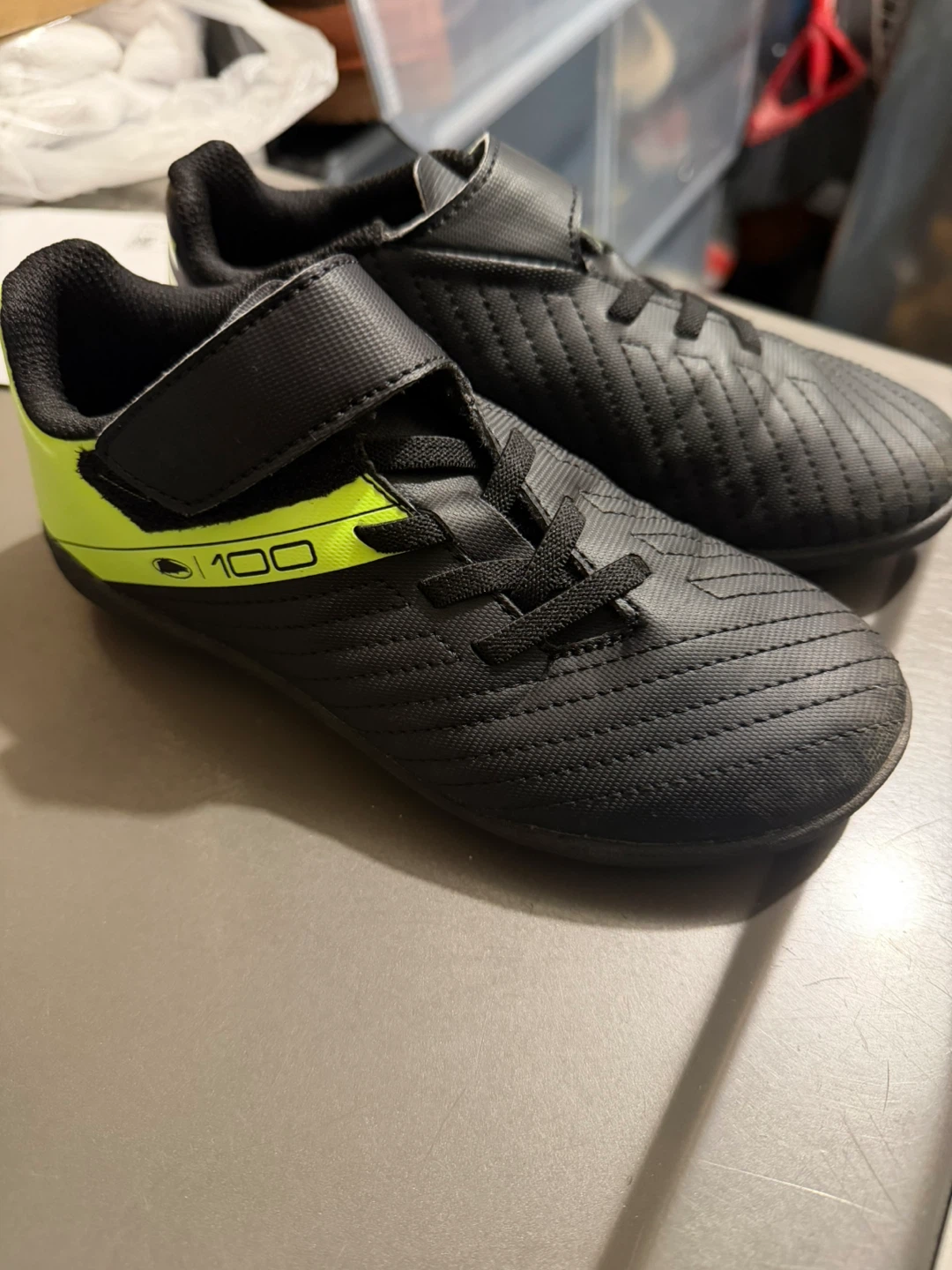 Kipsta Black and Neon Soccer Cleats - photo 2