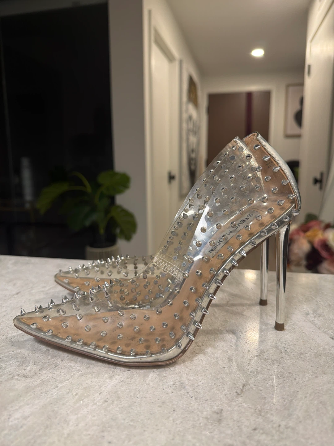 Steve Madden Studded Clear Stiletto Heels - photo 2