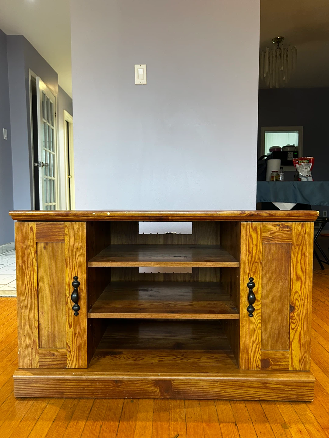 Wooden Corner TV Stand