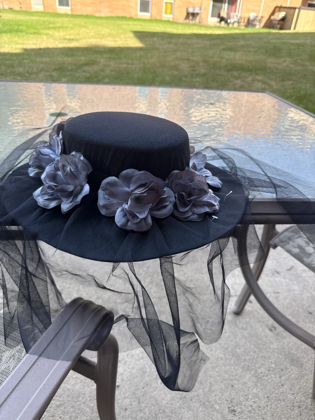 Black Floral Netting Hat - photo 2