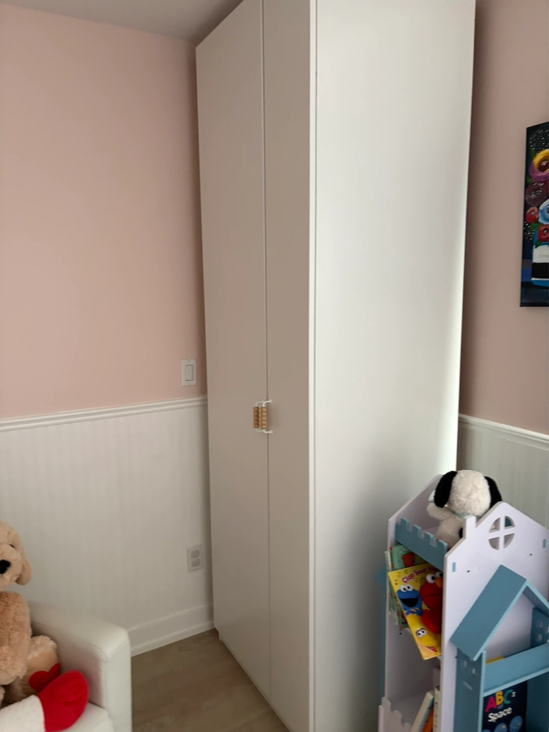 White Wardrobe with Shelves and Drawers
