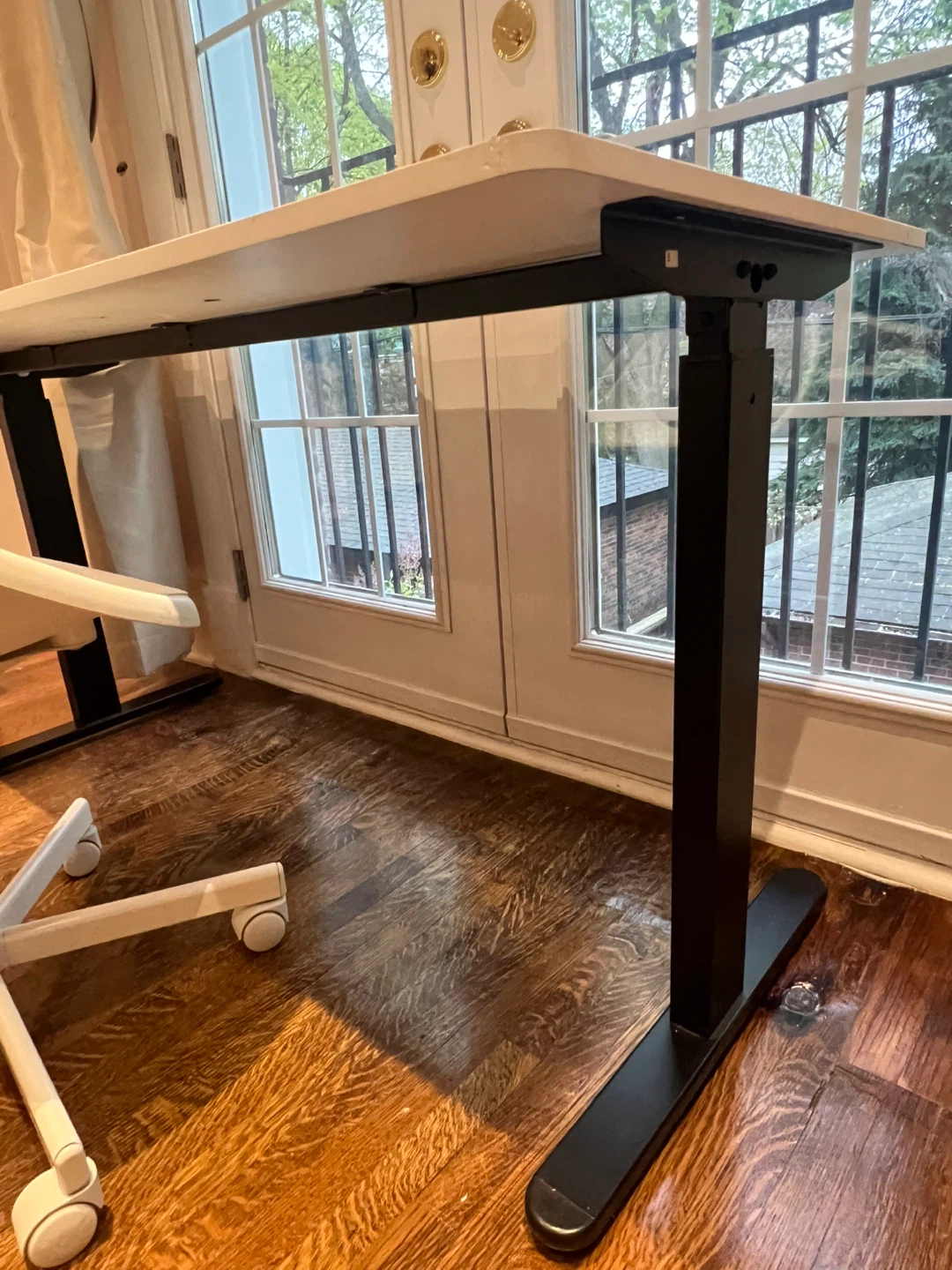 IKEA Adjustable Standing Desk - White Top, Black Legs - photo 2