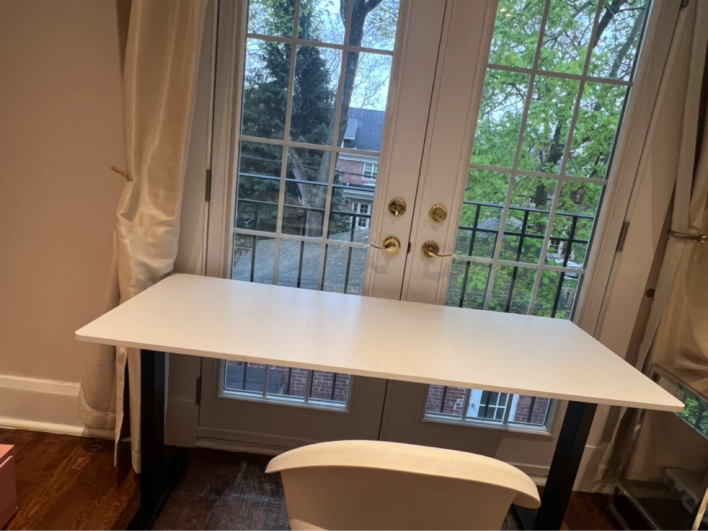 IKEA Adjustable Standing Desk - White Top, Black Legs - photo 3