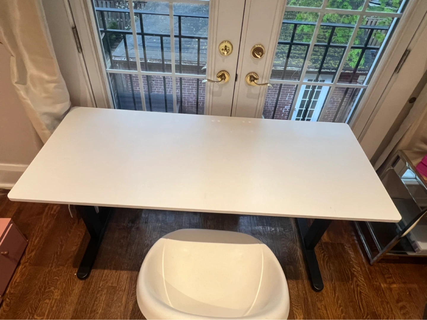 IKEA Adjustable Standing Desk - White Top, Black Legs - photo 5