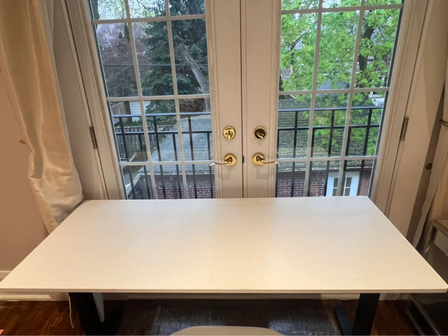 IKEA Adjustable Standing Desk - White Top, Black Legs - photo 4