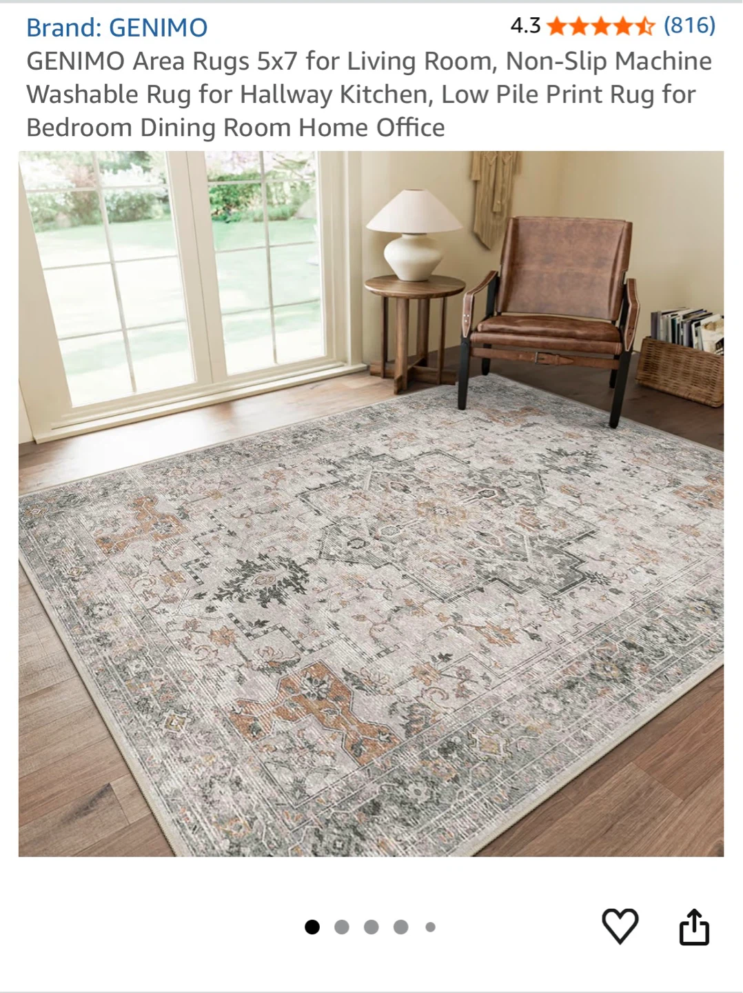 GENIMO Area Rug 5x7