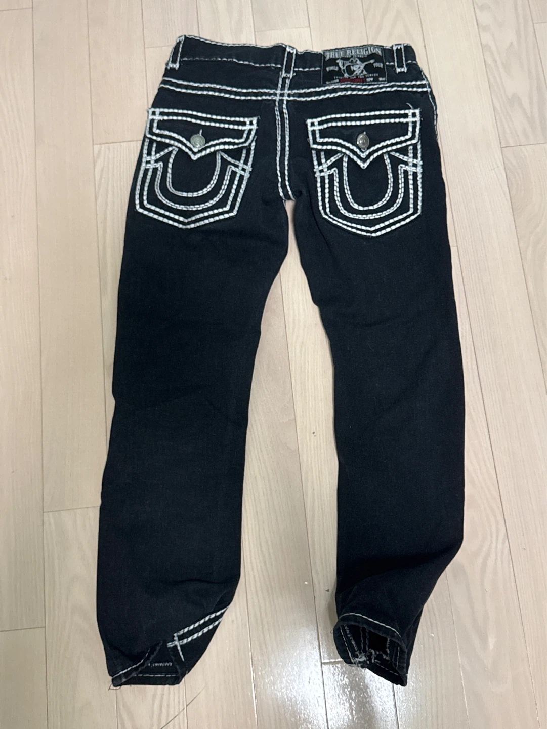 True Religion Black Jeans with White Stitching - photo 2