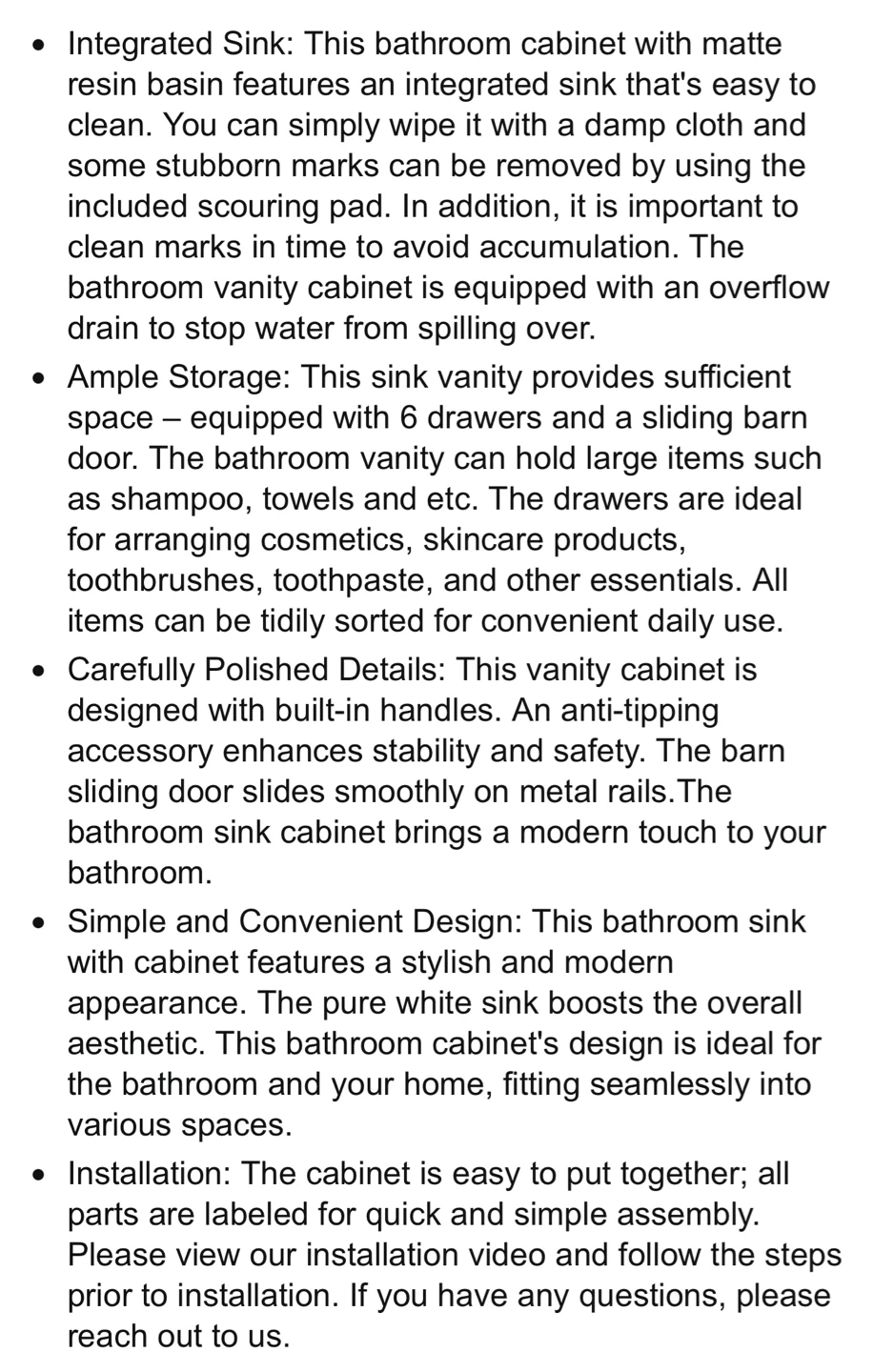 St.Mandyu 48" Bath Vanity with Sink, White - photo 4