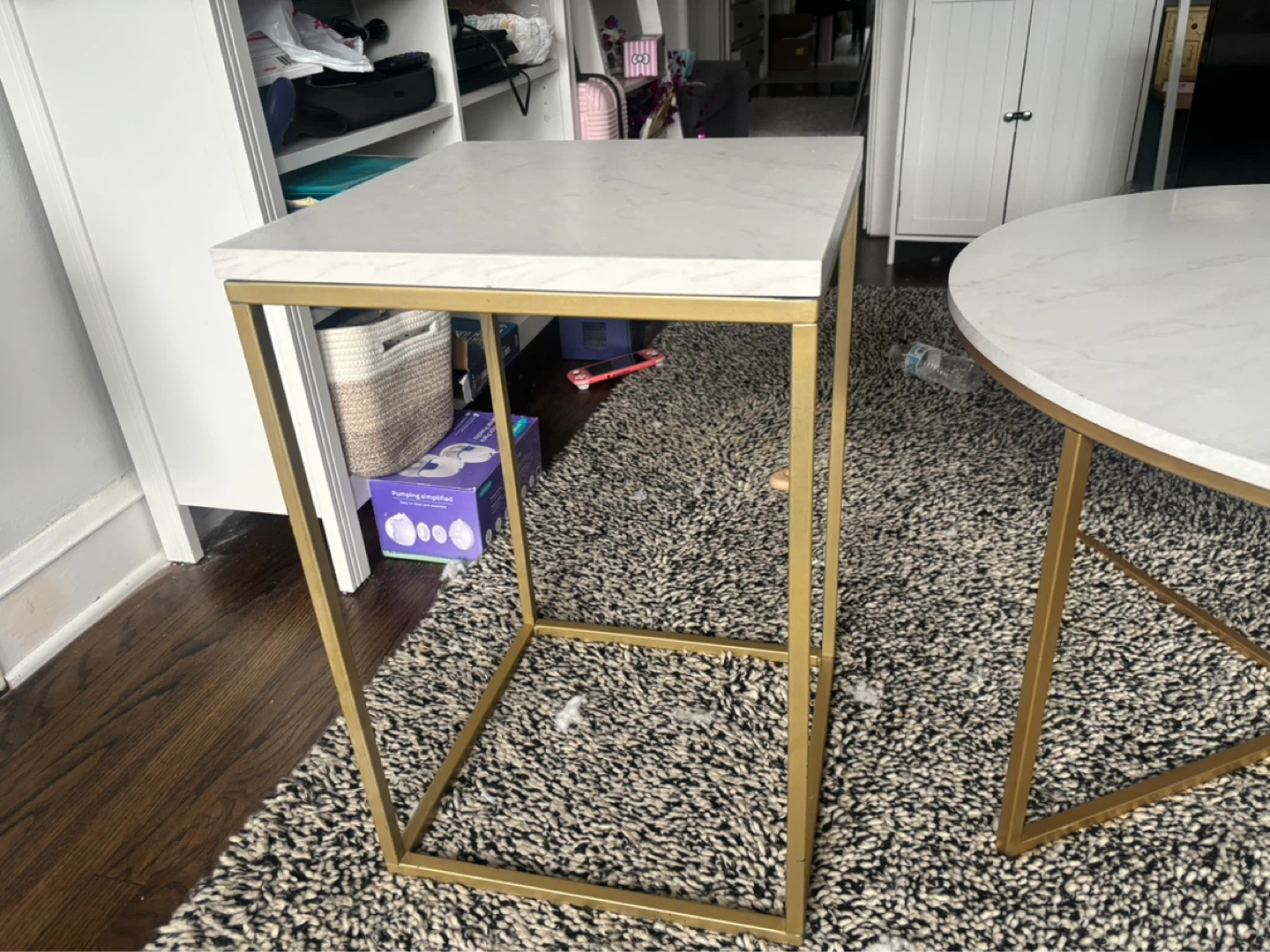 Marble Top Coffee Table and Side Table Set - photo 4