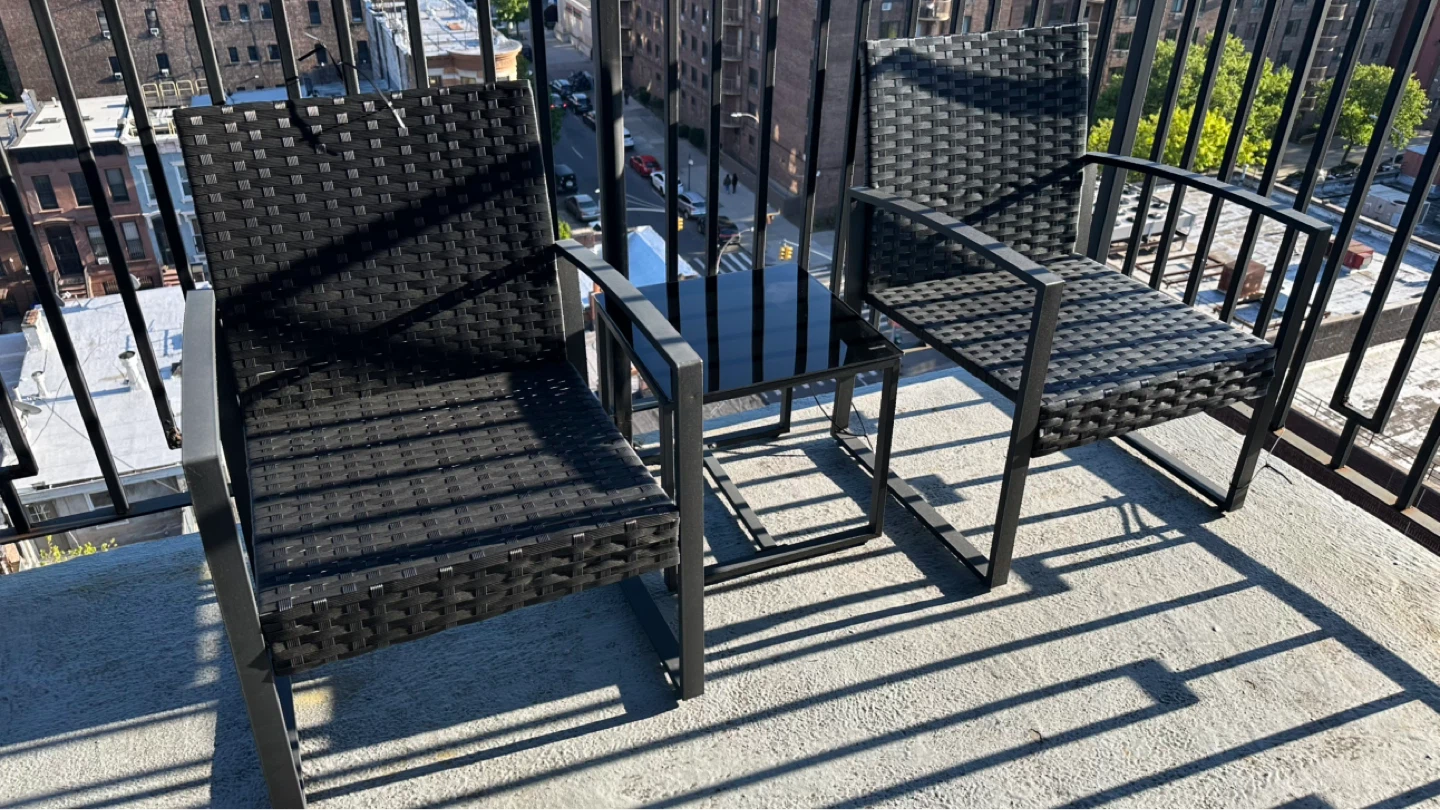 Outdoor Patio Chair and Side Table Set with Cushions