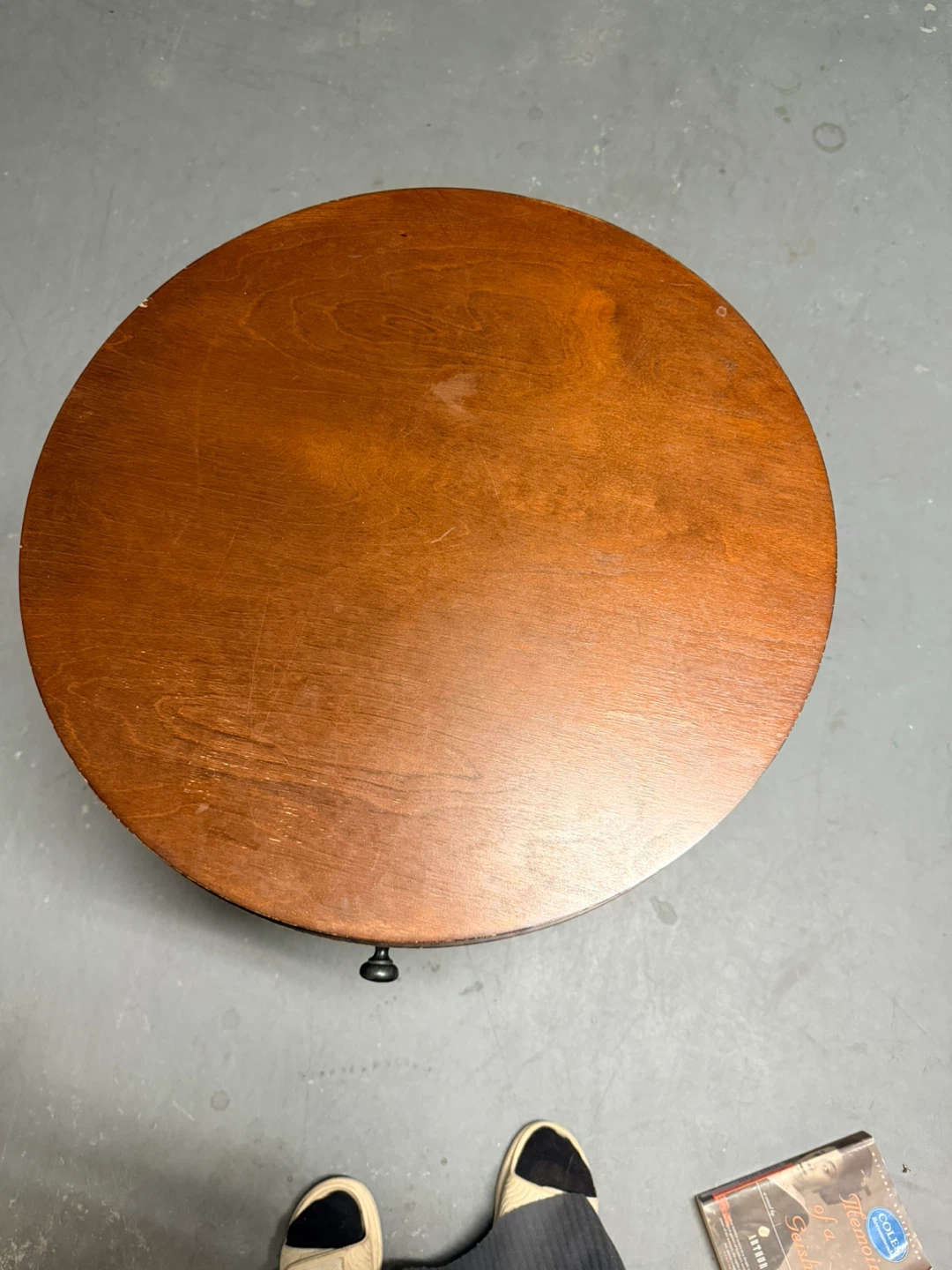 Round End Table with Drawer MCM - photo 2