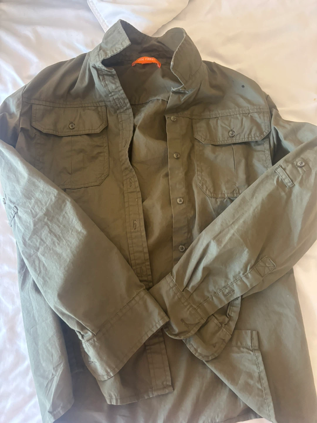 Joe Fresh Khaki Button-Up Shirt - XS/TP