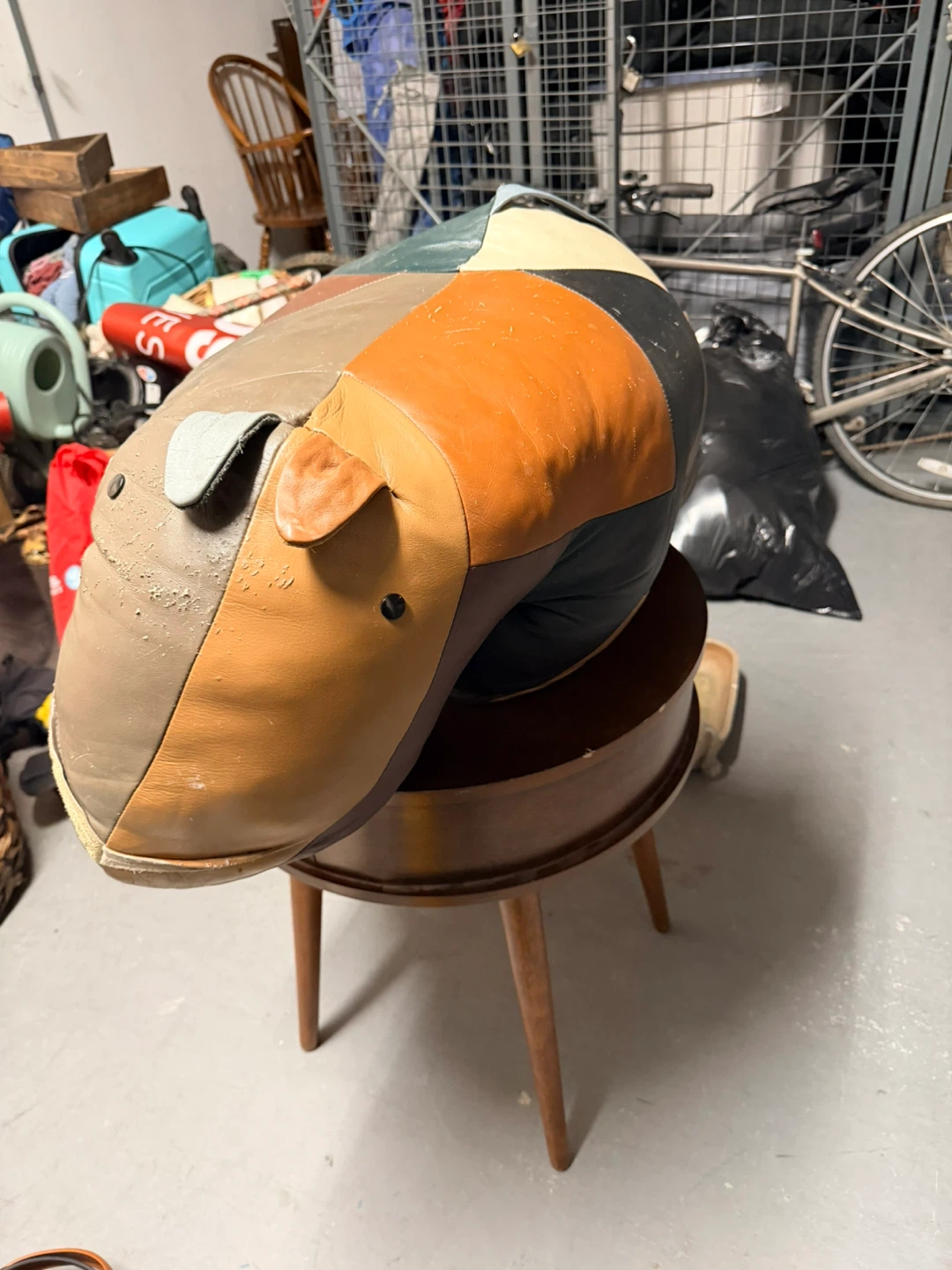 Patchwork Leather Animal Footstool / Ottoman