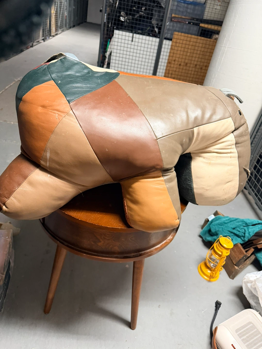 Patchwork Leather Animal Footstool / Ottoman - photo 4