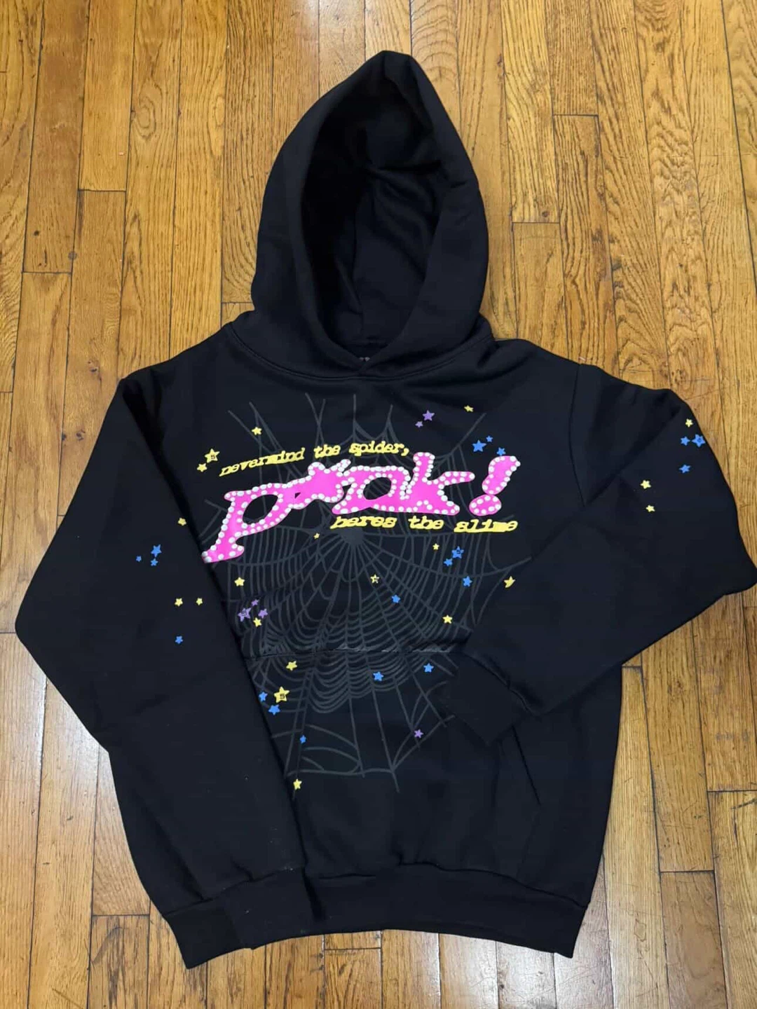 SP5DER BLACK HOODIE SIZE S