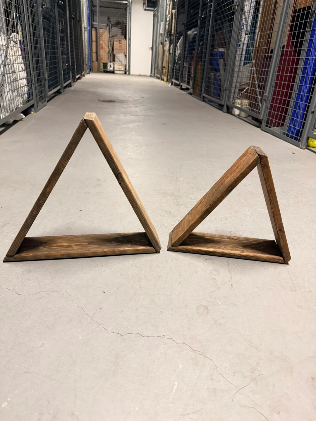 Set of 4 Wooden Triangle Shelves