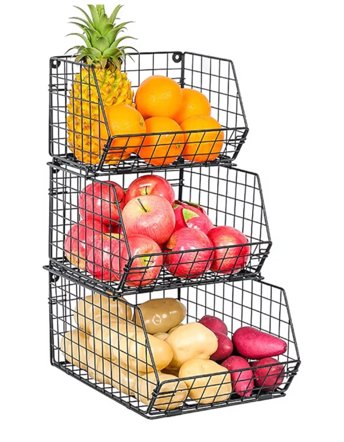 3-Tier Stackable Wire Fruit Basket