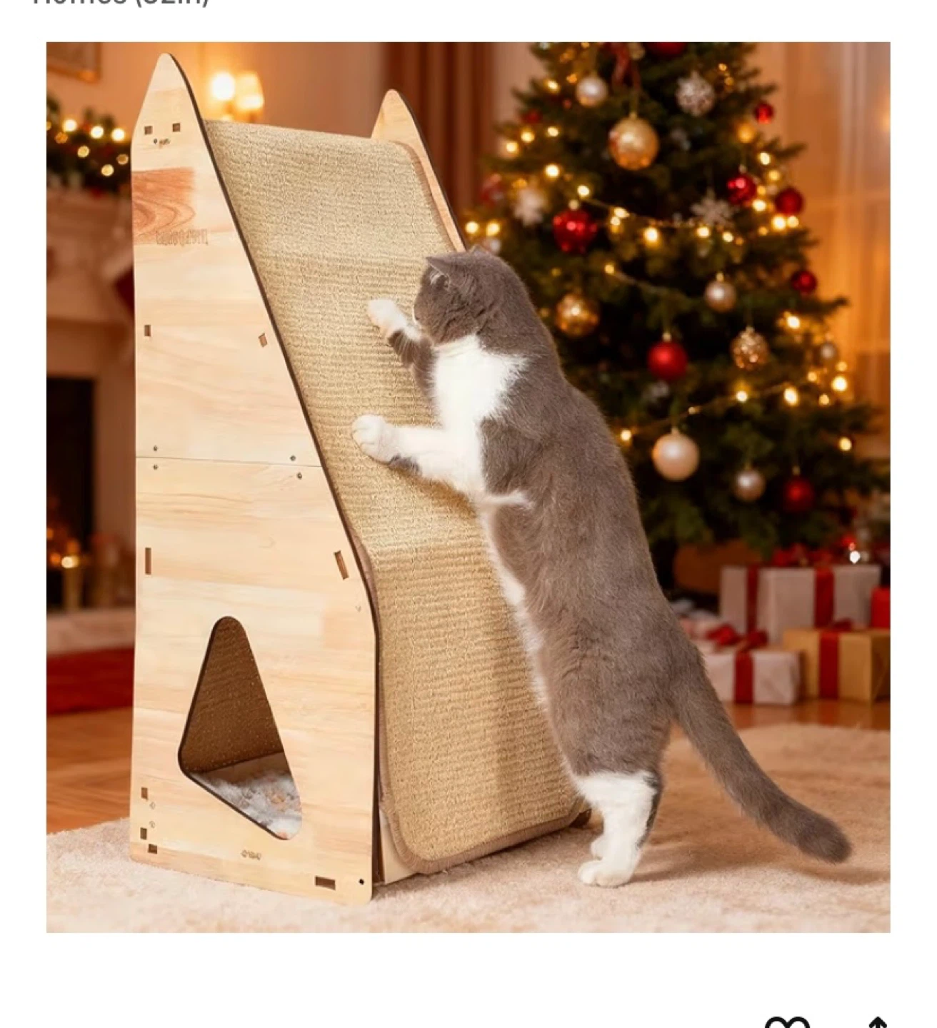 Wooden Cat Scratching Post with Sisal Surface