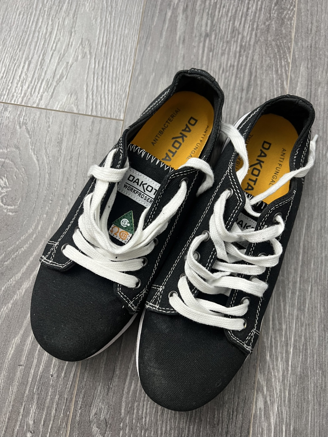 (Safety Shoes) Dakota Black Canvas Work Shoes - Size 7.5