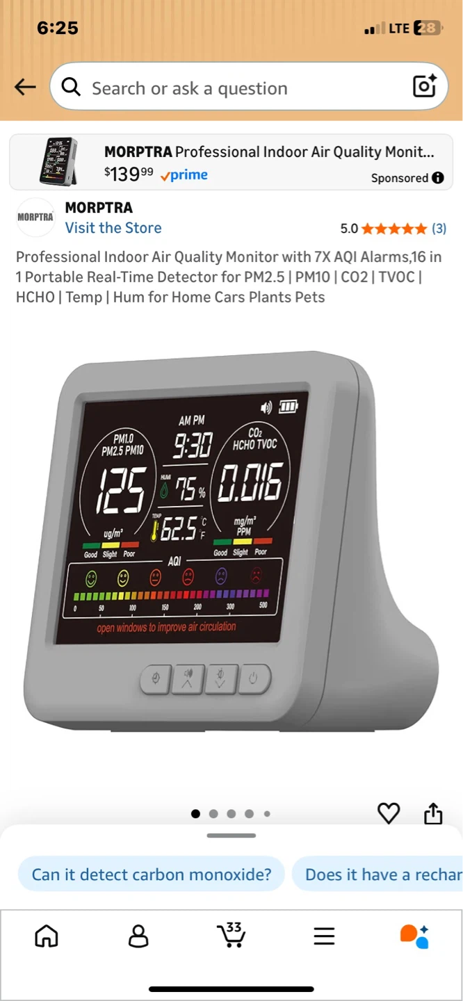 MORPTRA Professional Indoor Air Quality Monitor