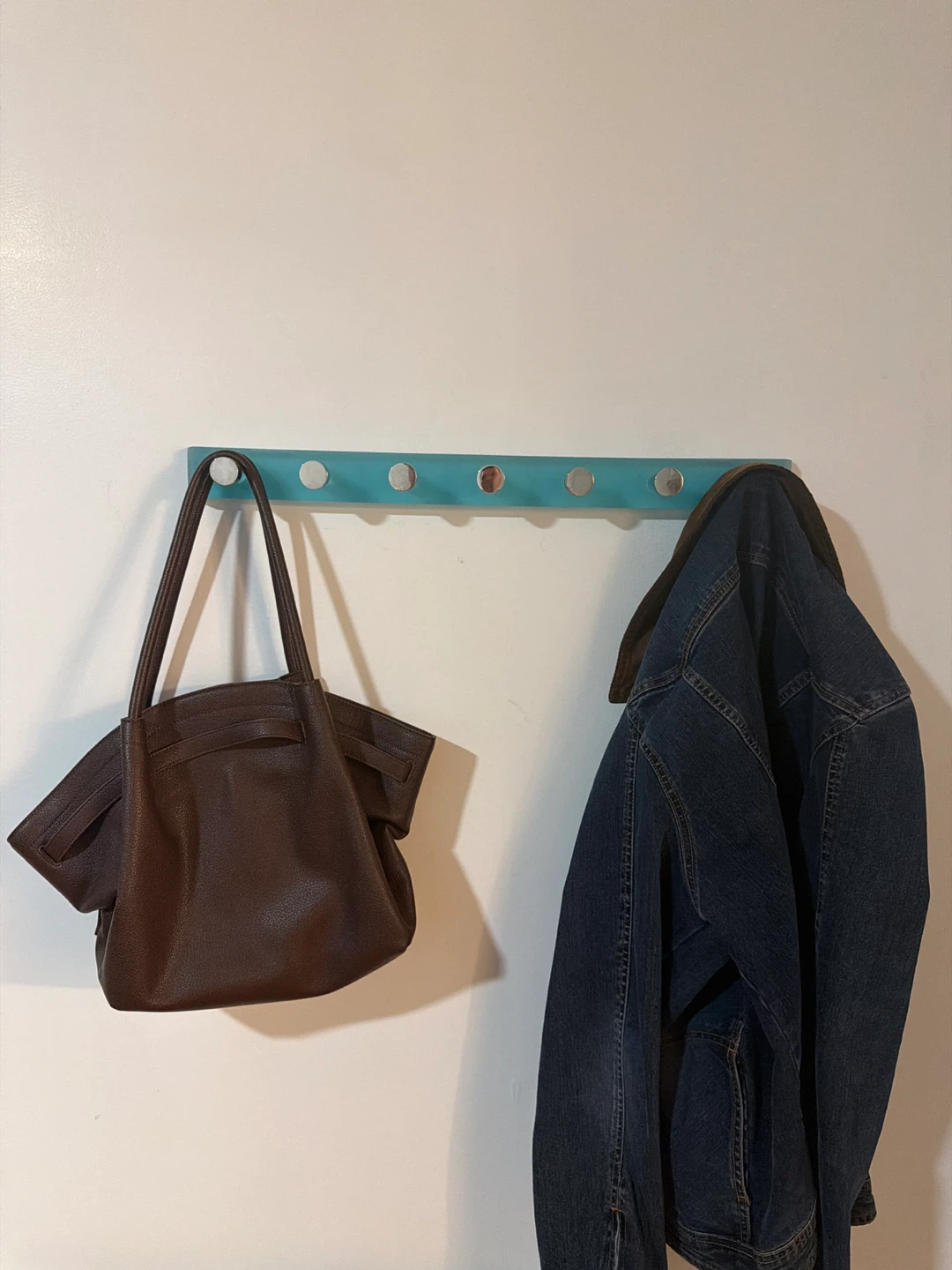 Teal Wall Mount Hook Rack - photo 2