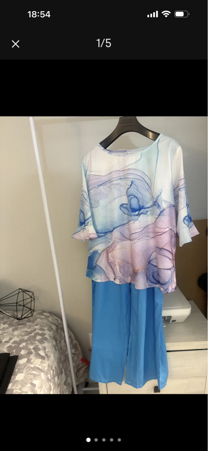 Ensemble haut et pantalon imprimé abstrait