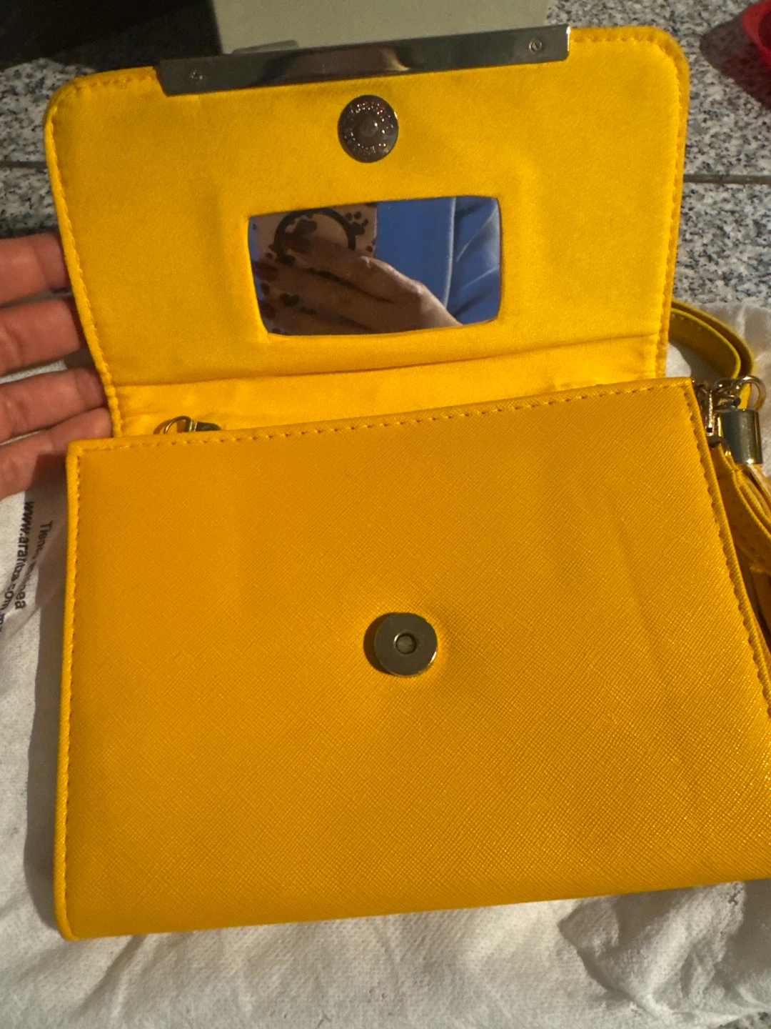 Yellow Clutch with Tassel and Wrist Strap - photo 2