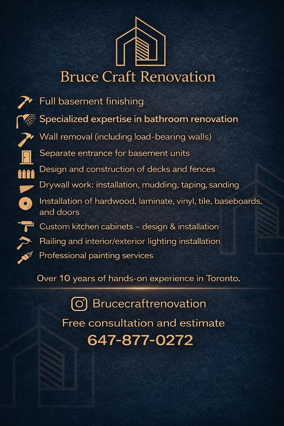 Bruce Craft Renovation Services - Toronto