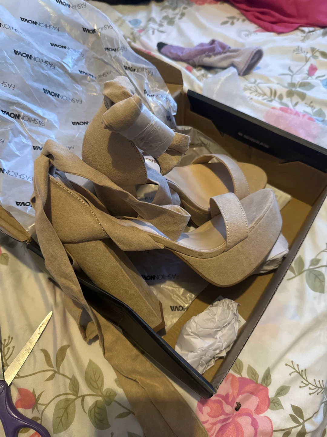 Fashion Nova Strappy Platform Heels