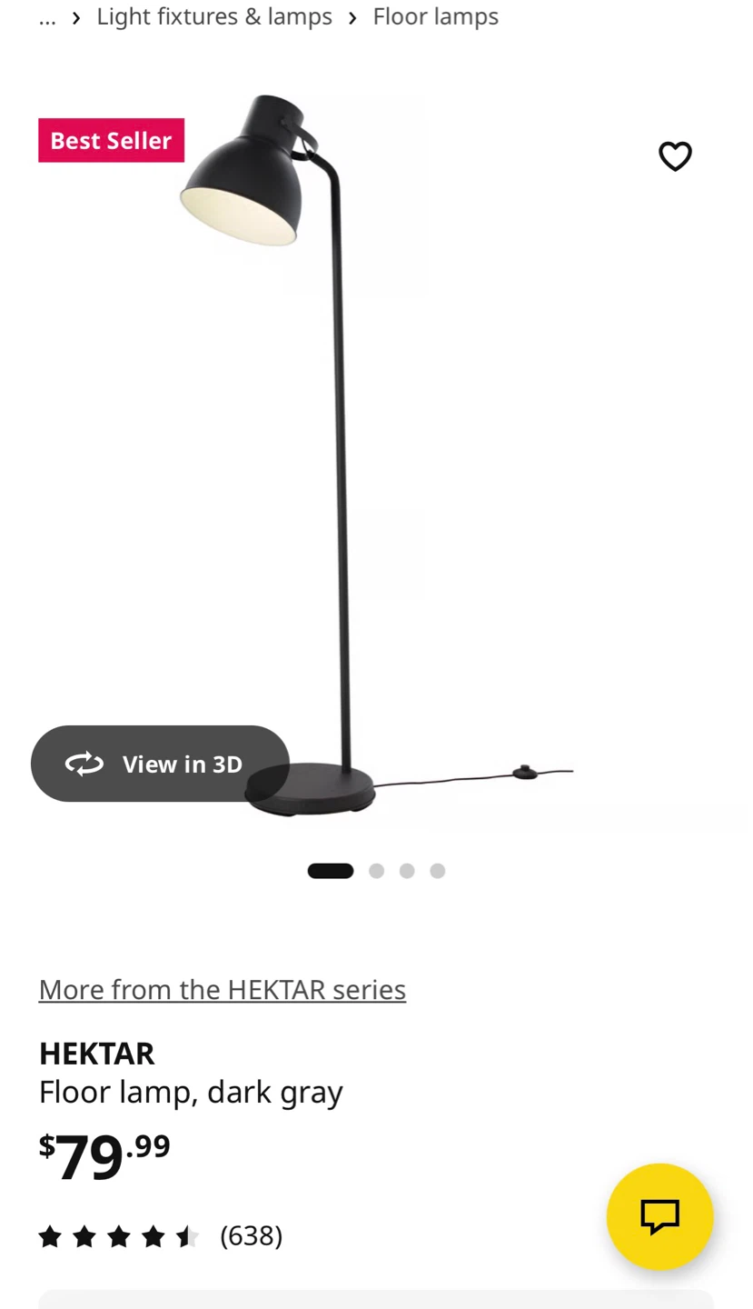IKEA HEKTAR Floor Lamp - White - photo 3