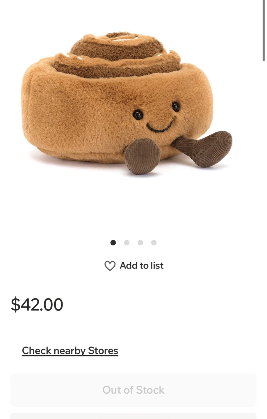 Jellycat Cinnamon Swirl Bun Plush - photo 2
