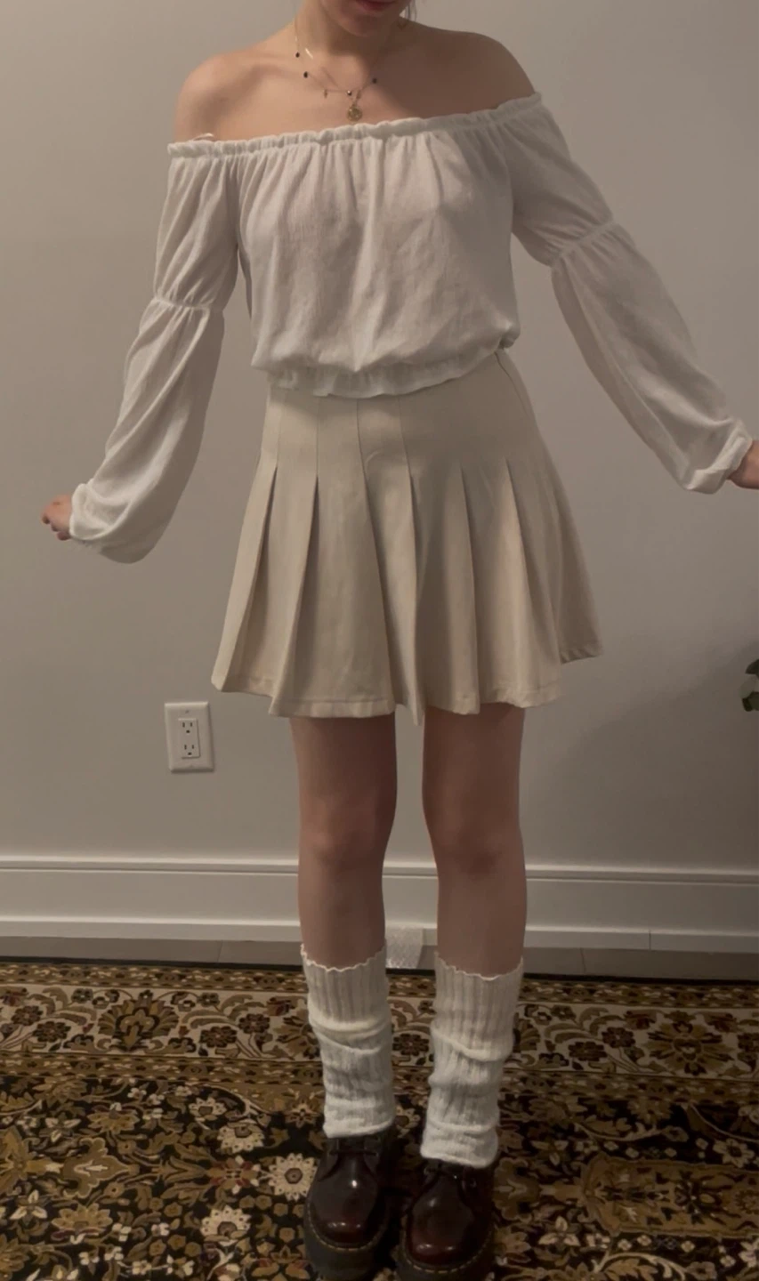 White Off-the-Shoulder Blouse - photo 3